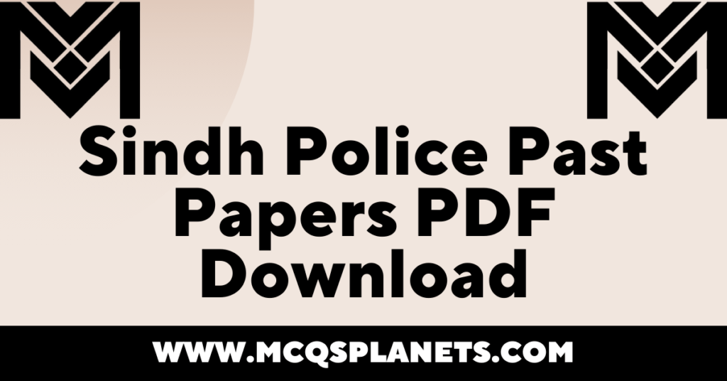 Sindh Police Past Papers PDF Download