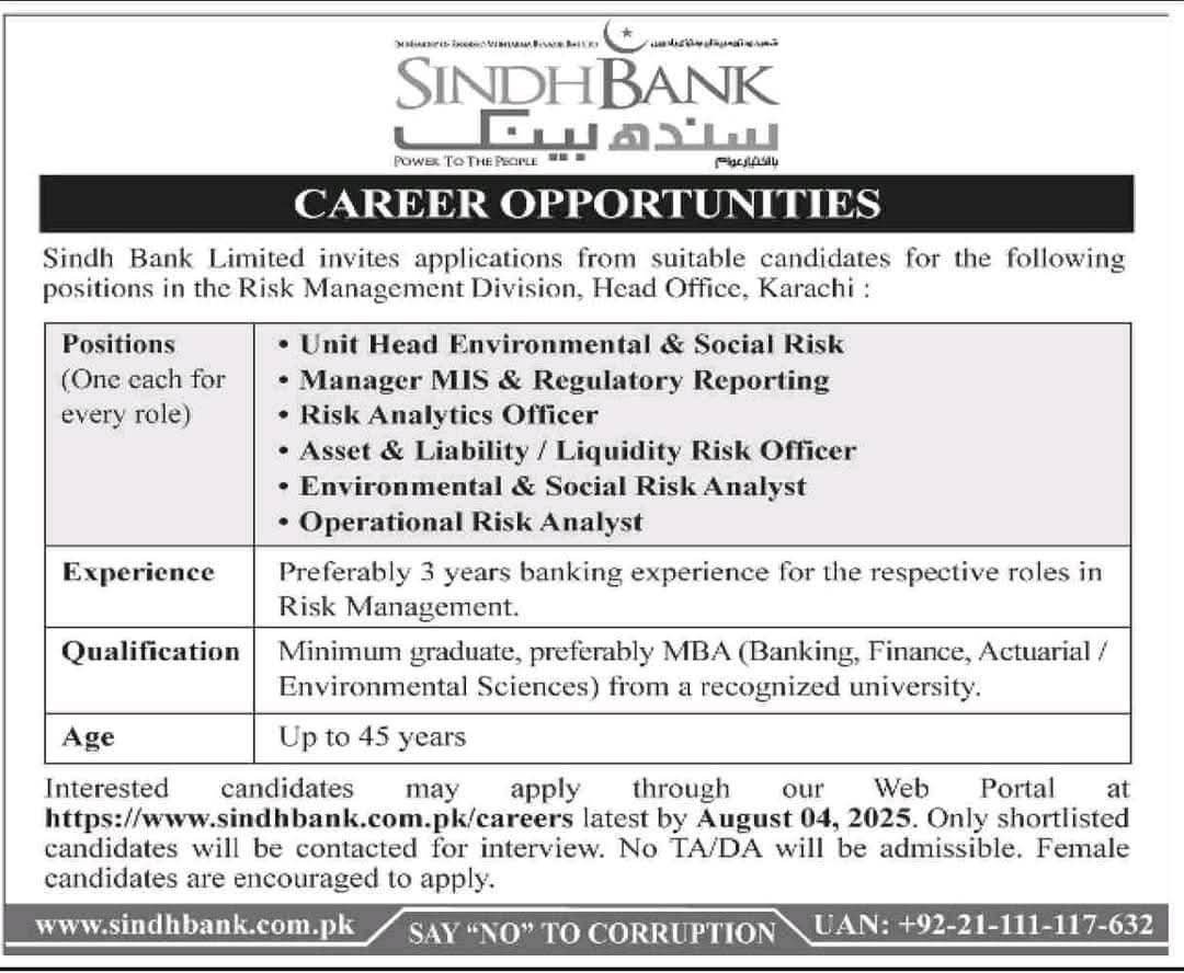 Sindh Bank Limited Empowering Talent Enriching Futures