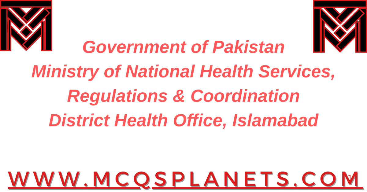 Government of Pakistan Ministry of National Health Services