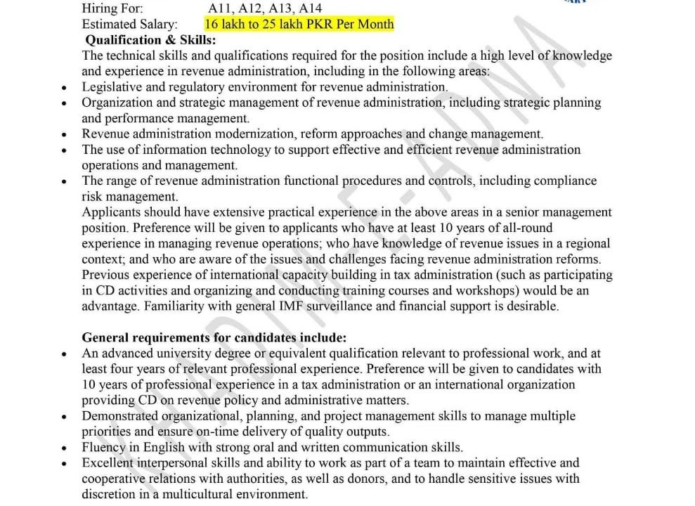 Hiring Announcement: Positions A11, A12, A13, A14