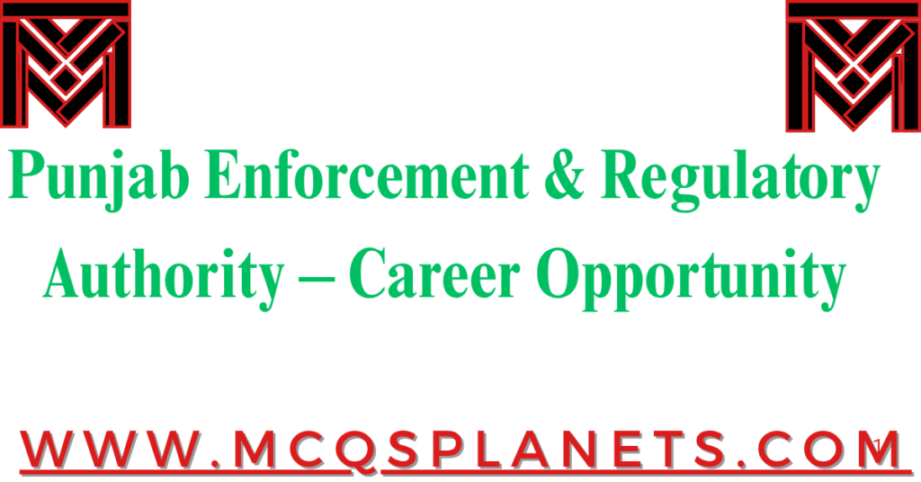 Punjab Enforcement & Regulatory Authority – Career Opportunity