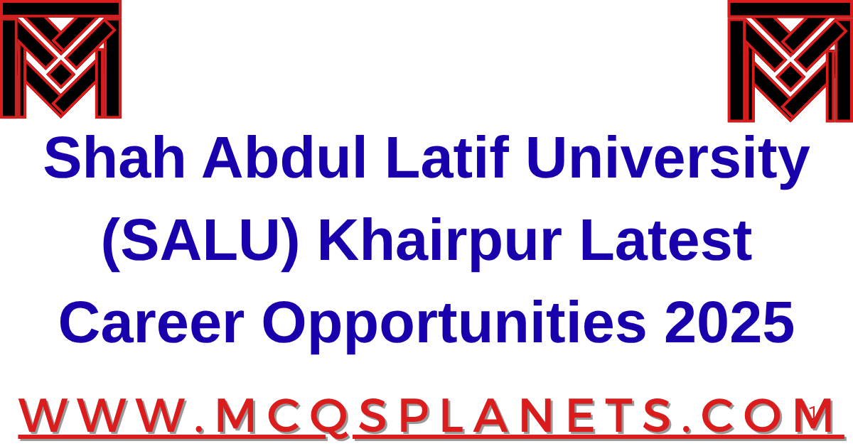 Shah Abdul Latif University (SALU) Khairpur Latest Career Opportunities 2025