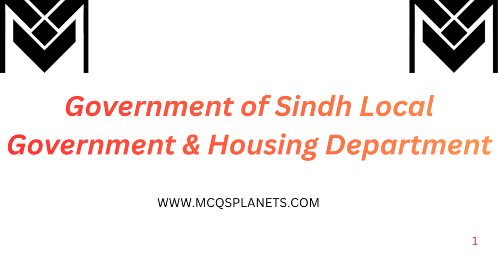 Government of Sindh  Local Government & Housing Department