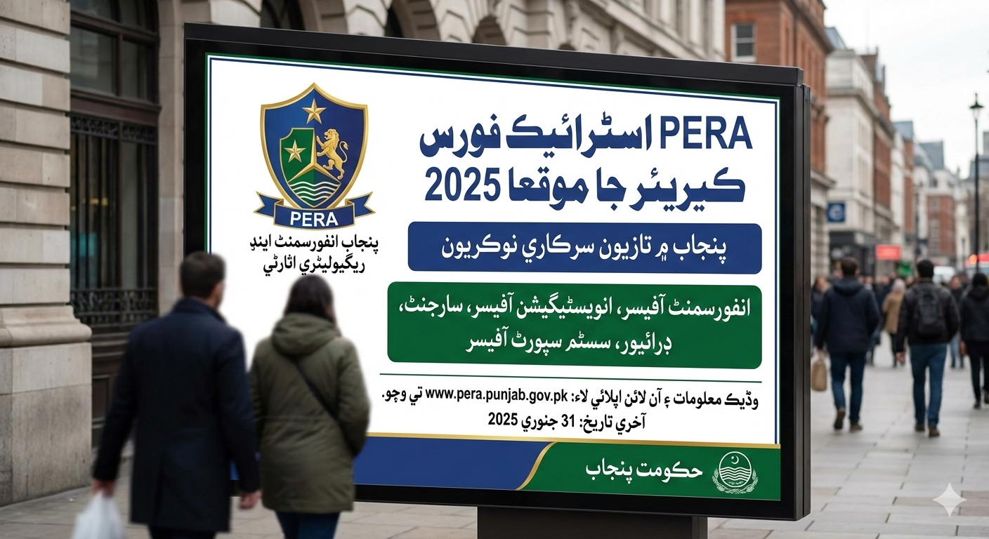 PERA Strike Force Career Opportunities 2025 Latest Government Jobs in Punjab