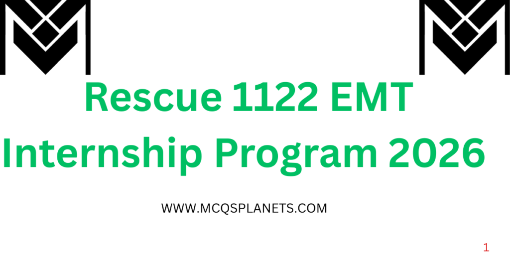 Rescue 1122 EMT Internship Program 2026