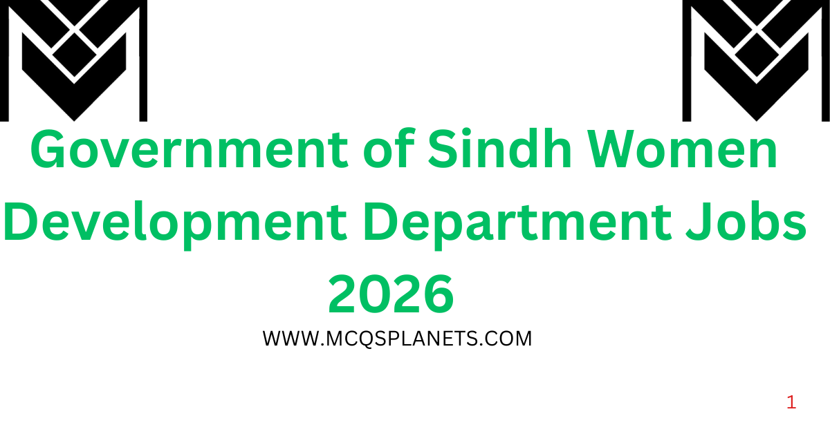 Government of Sindh Women Development Department Jobs 2026