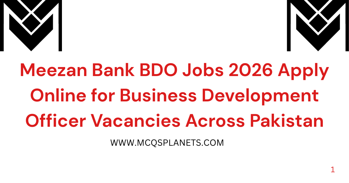 Meezan Bank BDO Jobs 2026