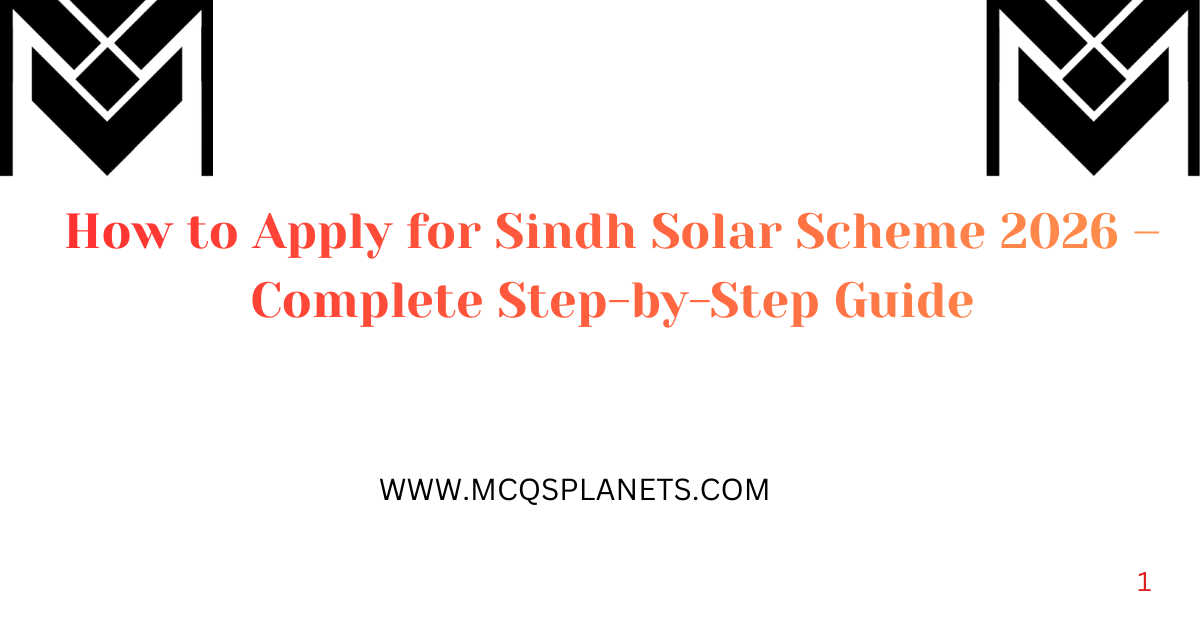 How to Apply for Sindh Solar Scheme 2026