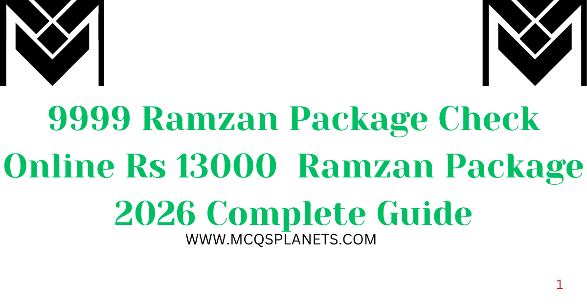 9999 Ramzan Package Check Online Rs 13000