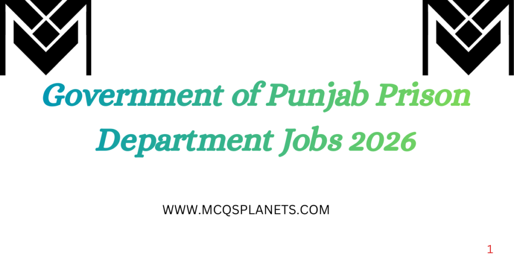 Government of Punjab Prison Department Jobs 2026