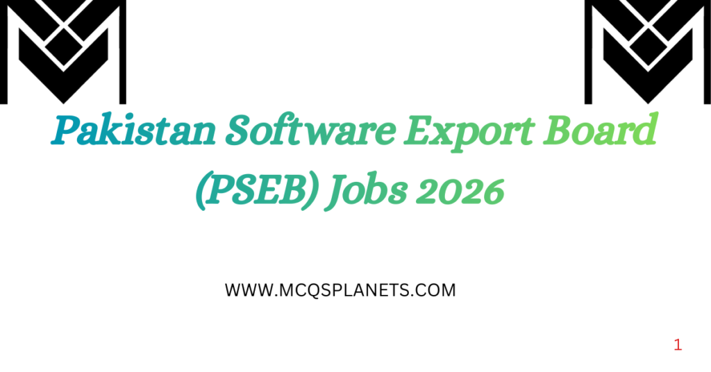 Pakistan Software Export Board (PSEB) Jobs 2026