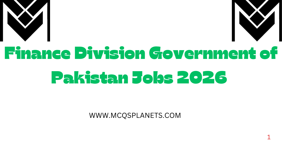 Finance Division Government of Pakistan Jobs 2026