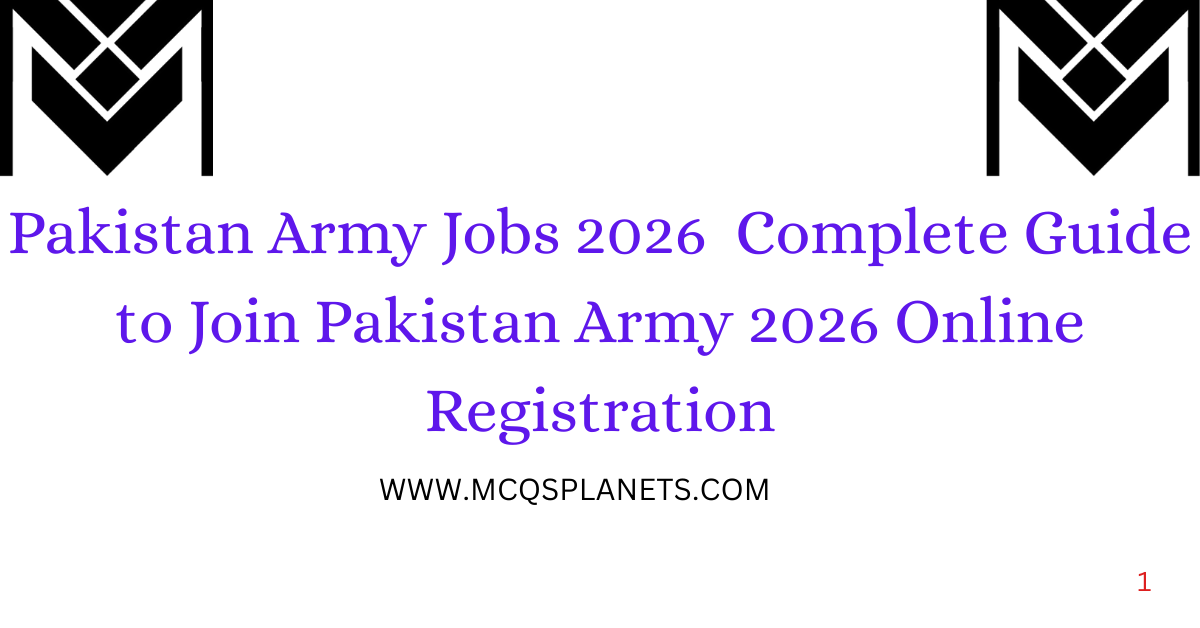 Pakistan Army Jobs 2026