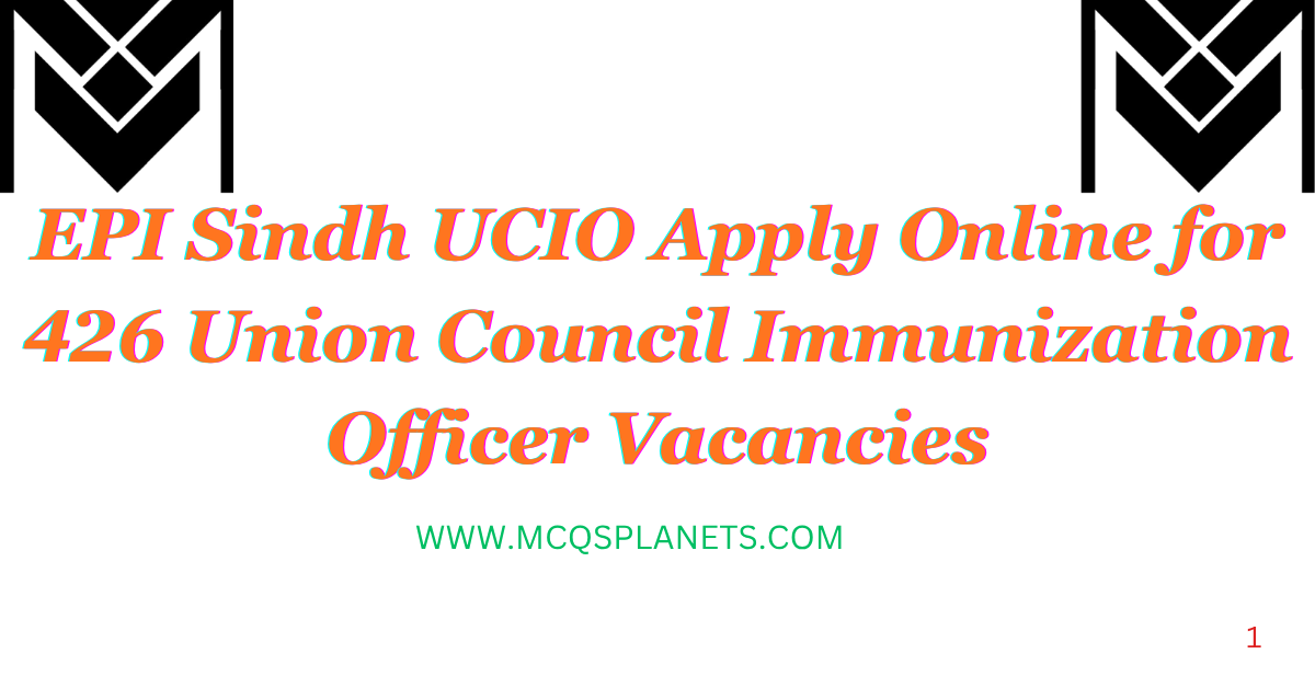 EPI Sindh UCIO Jobs 2026