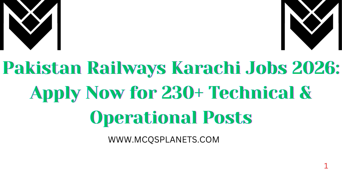 Pakistan Railways Karachi Jobs 2026