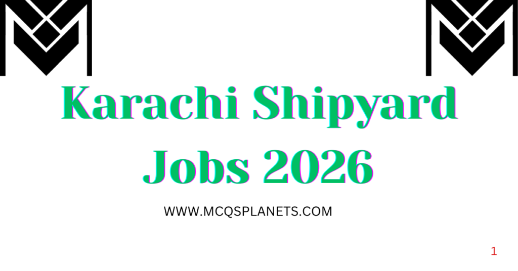 Karachi Shipyard Jobs 2026