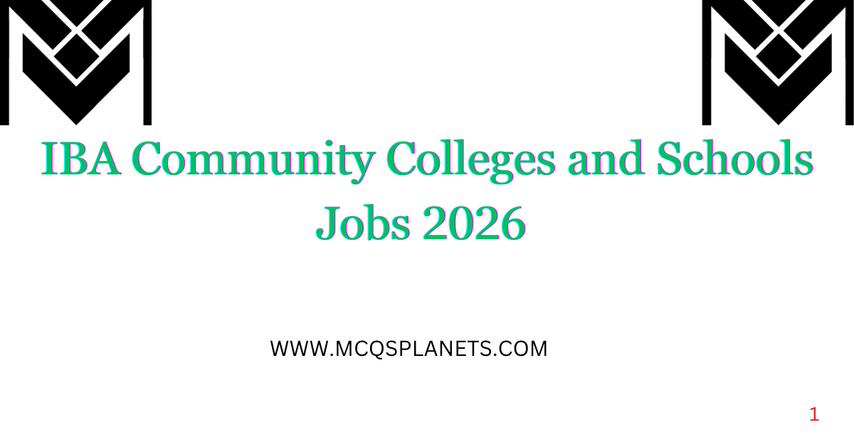 IBA Community Colleges and Schools Jobs 2026