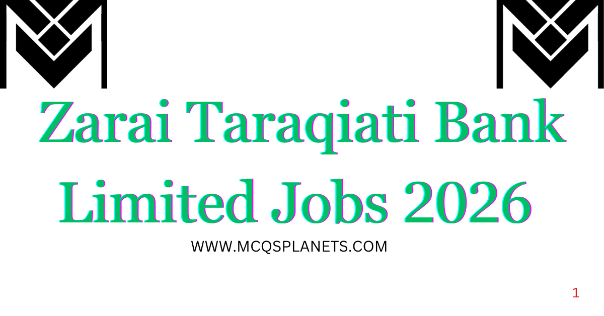 Zarai Taraqiati Bank Limited Jobs 2026