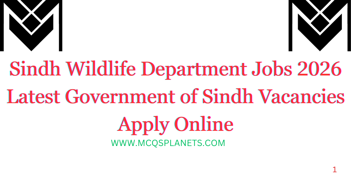 Sindh Wildlife Department Jobs 2026
