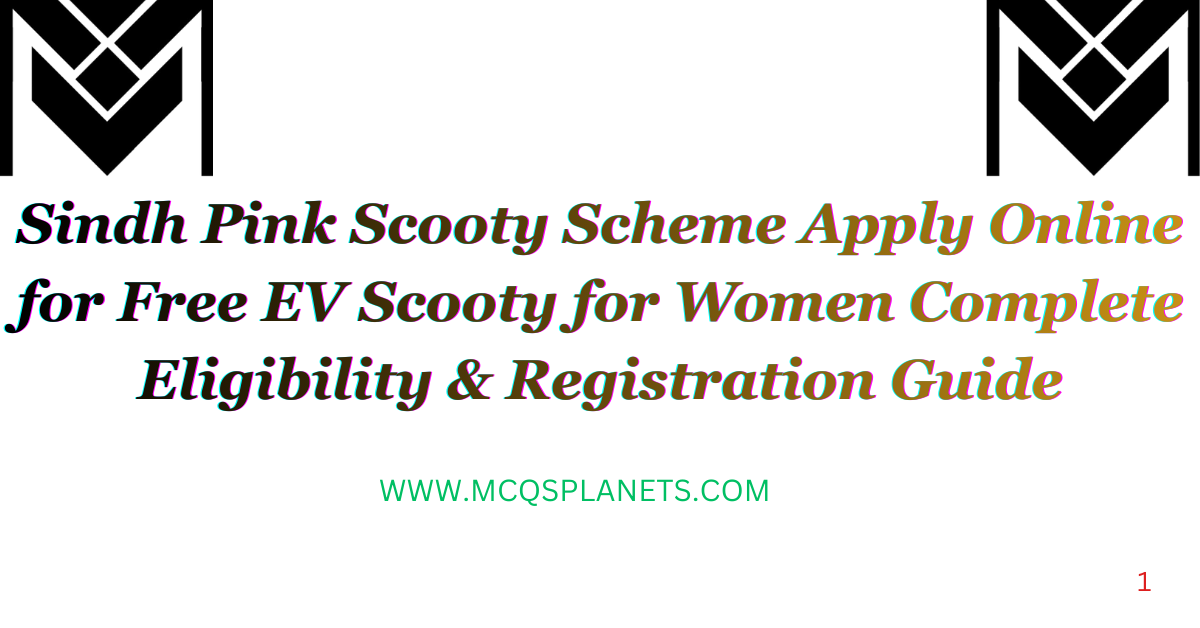 Sindh Pink Scooty Scheme 2026