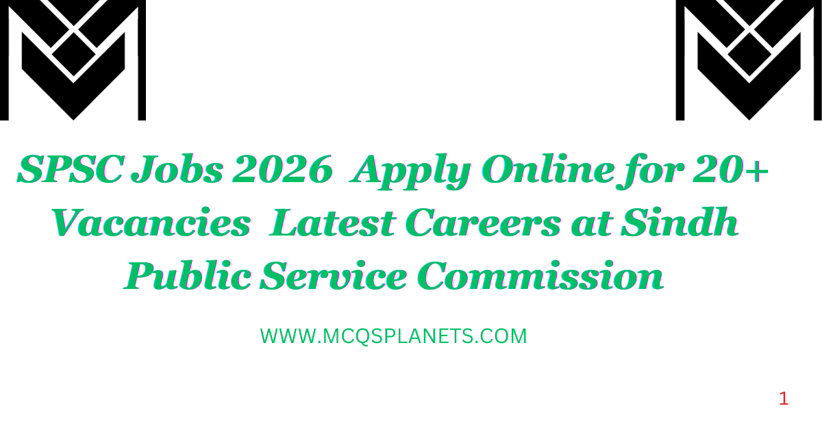 Sindh Public Service Commission Jobs 2026