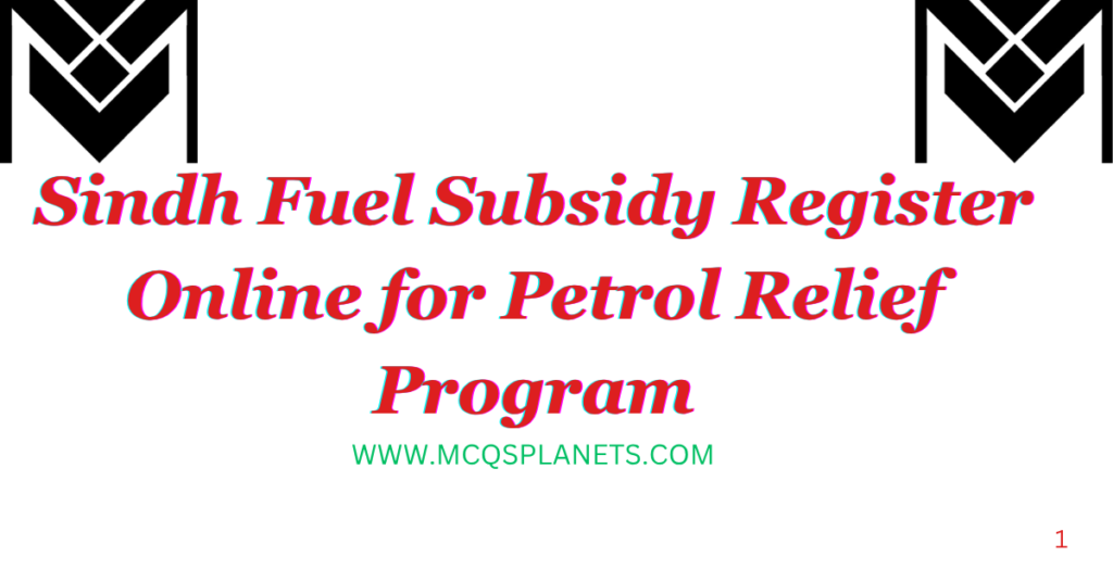 Sindh Fuel Subsidy 2026 – Register Online for Petrol Relief Program