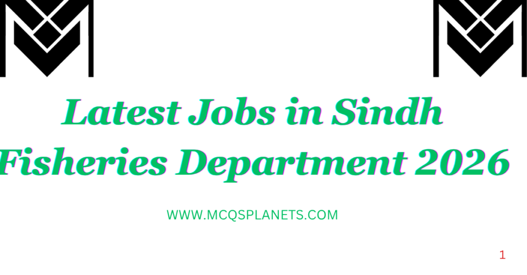 Latest Jobs in Sindh Fisheries Department 2026