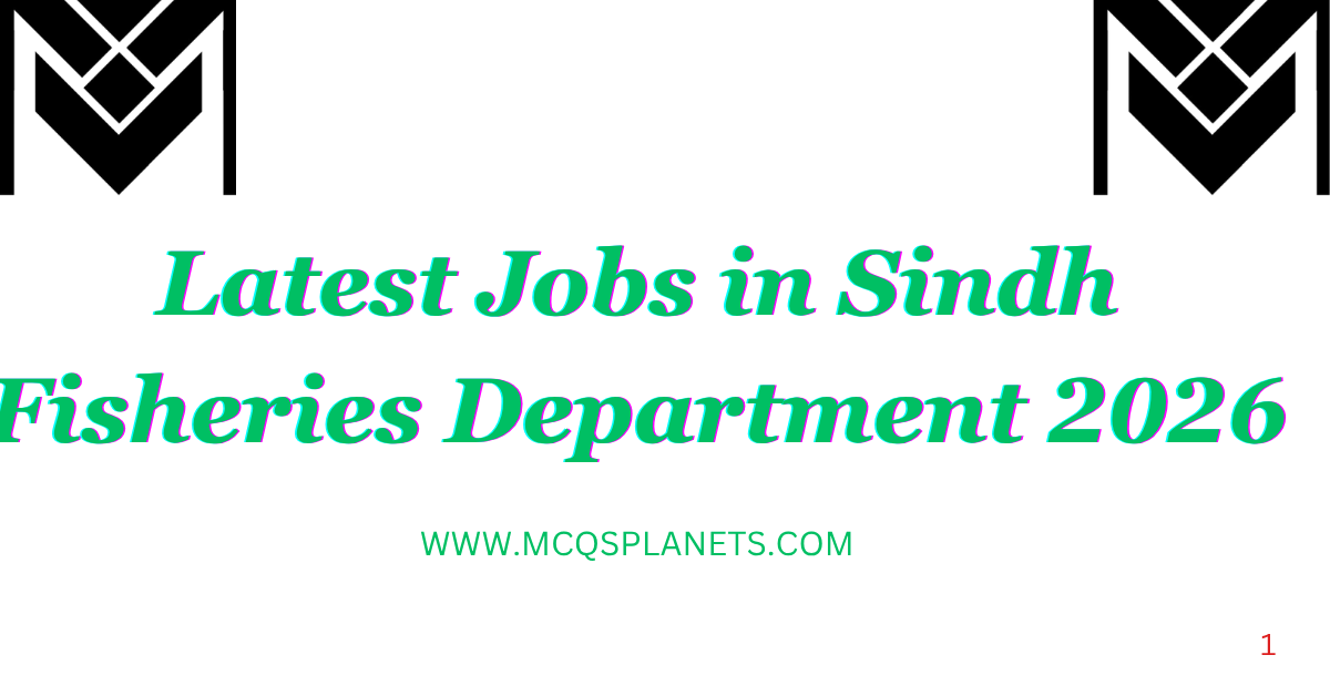 Latest Jobs in Sindh Fisheries Department 2026