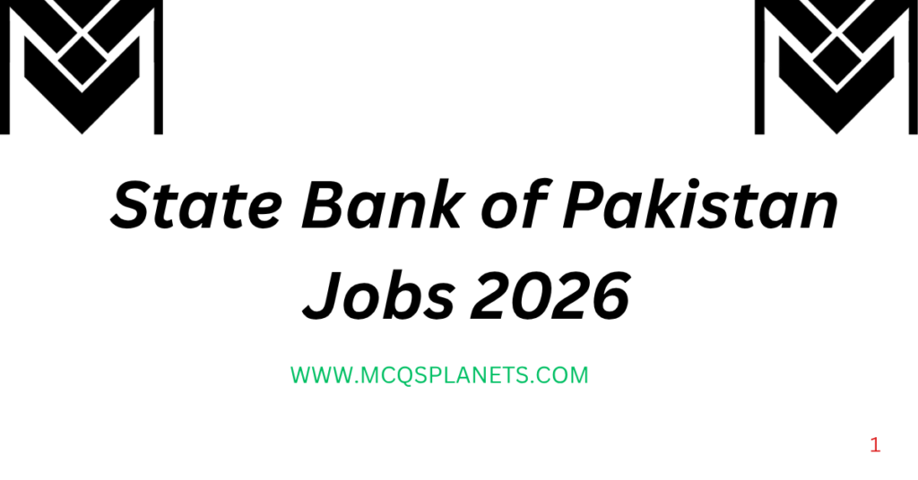 State Bank of Pakistan Jobs 2026