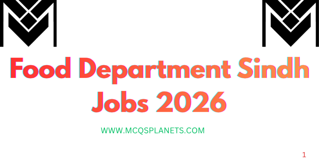 Food Department Sindh Jobs 2026