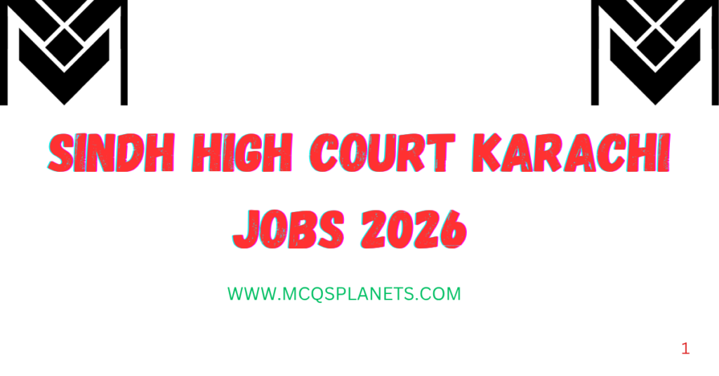 Sindh High Court Karachi Jobs 2026