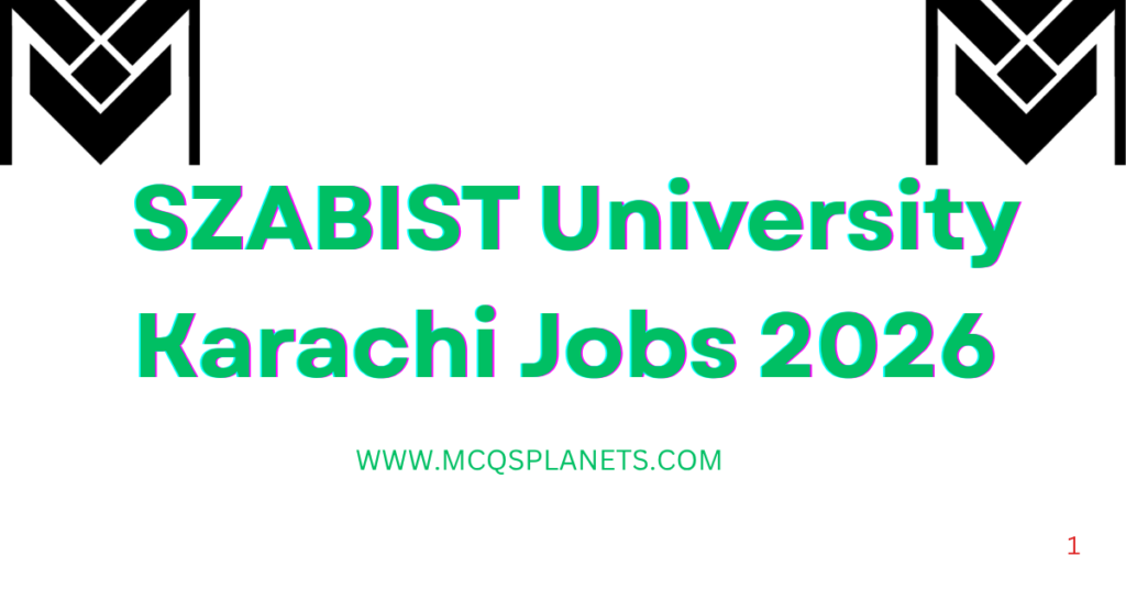 SZABIST University Karachi Jobs 2026