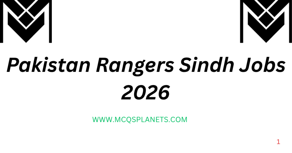 Pakistan Rangers Sindh Jobs 2026