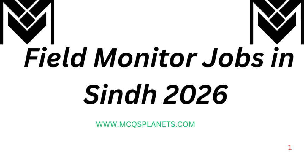 Field Monitor Jobs in Sindh 2026